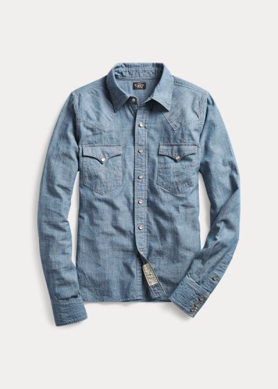 Women's Ralph Lauren Chambray Western Shirts | 538217JXU